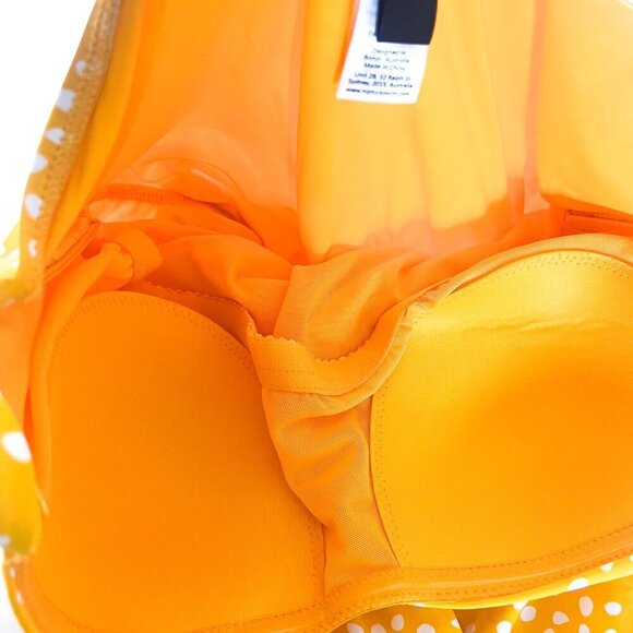 Nip Tuck Womens Yellow Nylon Blend Polka Dot Slimming One Piece Swimsuit Size 10 - Picture 6 of 11